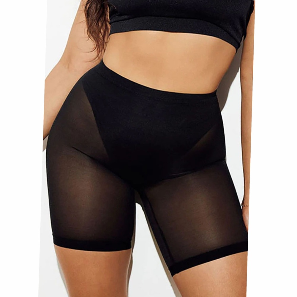 High Waist Tummy Control Mesh Shorts Black or‎ Nude NWT